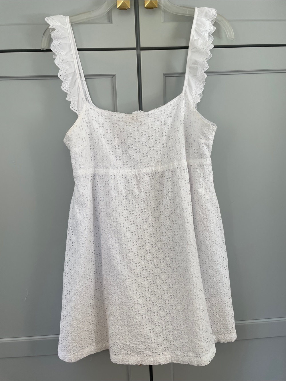 Koch White Eyelet Mini Sundress-  Lace Trim
